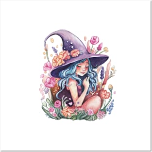 Cute Halloween Witch Posters and Art